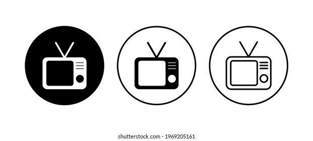 Tv icon set. television icon vector