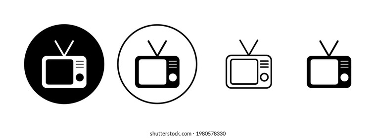 Tv icon set. television icon vector