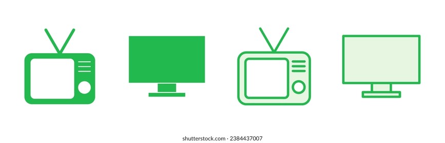 Juego de iconos de televisión. vector de icono de televisión