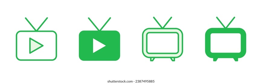 Juego de iconos de televisión. vector de icono de televisión