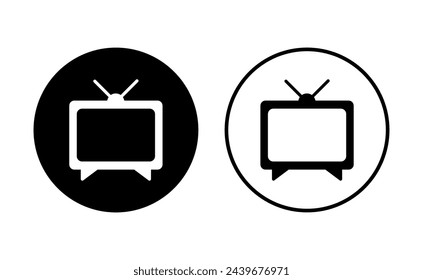 Tv icon set. television icon vector