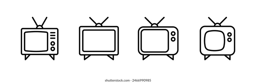 Conjunto de iconos de TV. Vector de iconos de TV