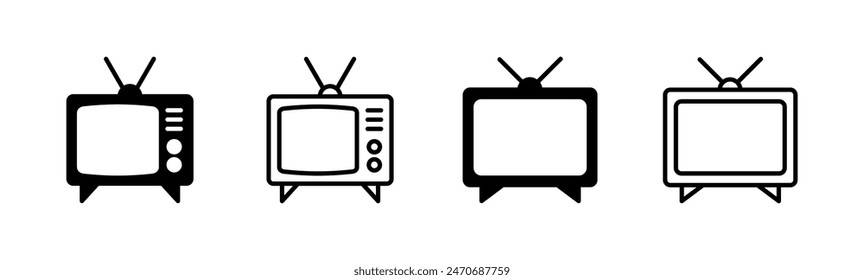 Tv icon set. television icon vector
