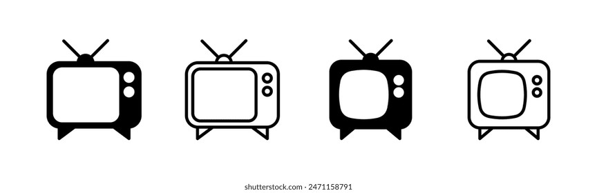 Conjunto de iconos de TV. Vector de iconos de TV