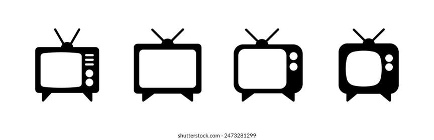 Tv icon set. television icon vector