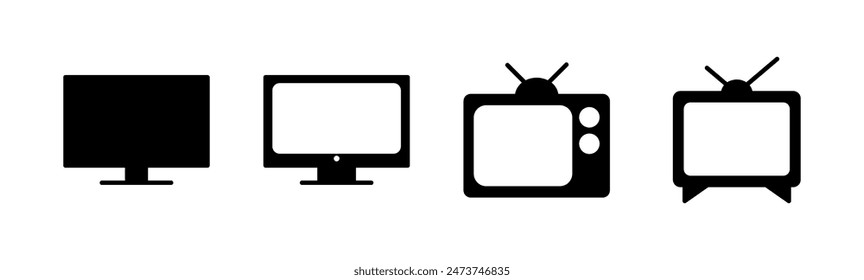 Tv icon set. television icon vector