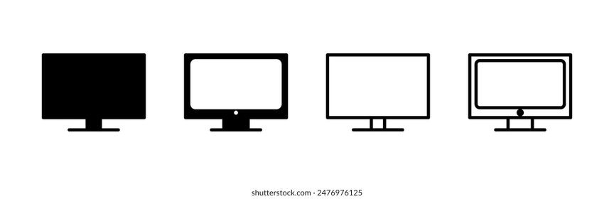 Tv icon set. television icon vector