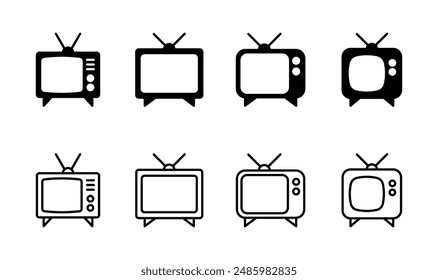 Conjunto de iconos de TV. Vector de iconos de TV