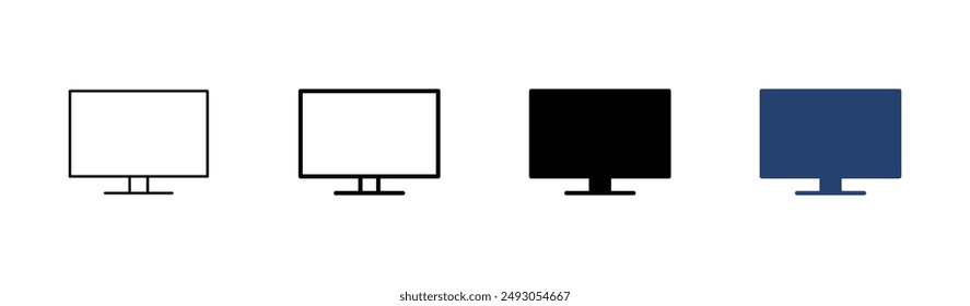 Tv icon set. television icon vector