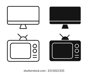Conjunto de iconos de televisión. conjunto de Vectores de iconos de televisión