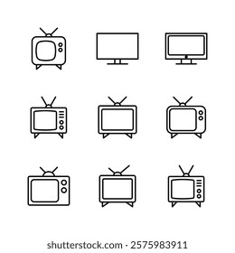Tv icon set. television icon vector