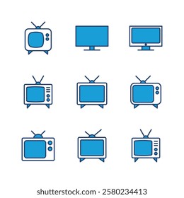 Tv icon set. television icon vector