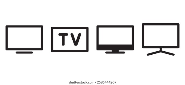 Tv icon set. television icon vector