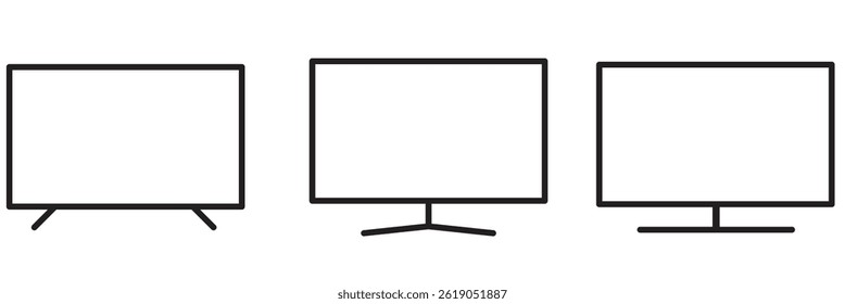 Tv icon set. television icon vector . 