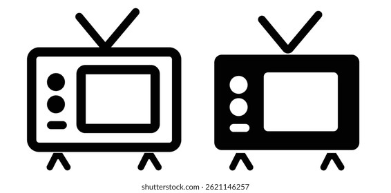 Conjunto de iconos de televisión. Vector de iconos de televisión. Vector plano de iconos de televisión. Icono de la televisión Vector para el Web y el App móvil.
