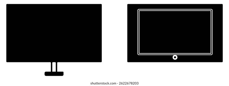Fernsehsymbolsatz. Fernsehsymbol-Vektor. Monitorsymbol