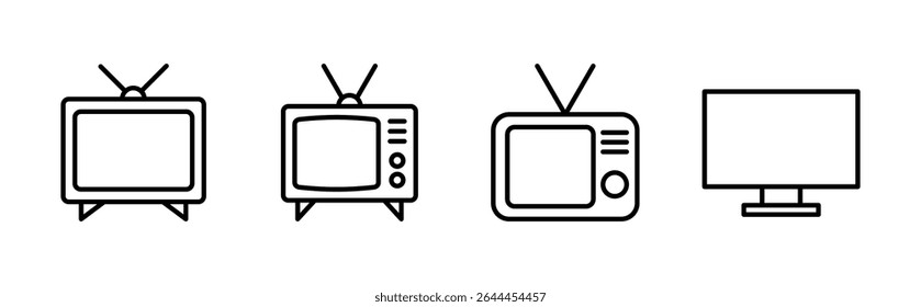 Conjunto de iconos de televisión. Vector de iconos de televisión