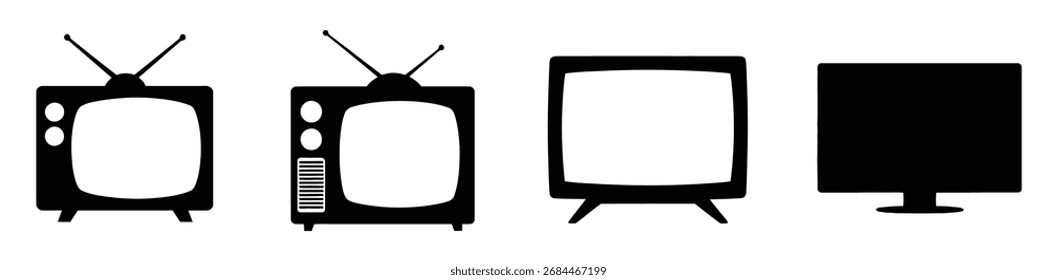 Conjunto de iconos de televisión. Vector de iconos de televisión