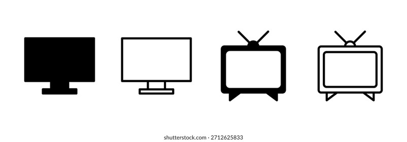 Conjunto de iconos de televisión. Vector de iconos de televisión