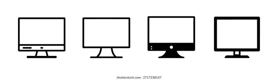 Conjunto de iconos de televisión. Vector de iconos de televisión. Conjuntos de TV retro y moderno sobre fondo blanco. Icono del monitor, icono moderno de la TV. 
