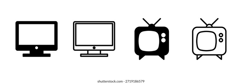 Conjunto de iconos de televisión. Vector de iconos de televisión