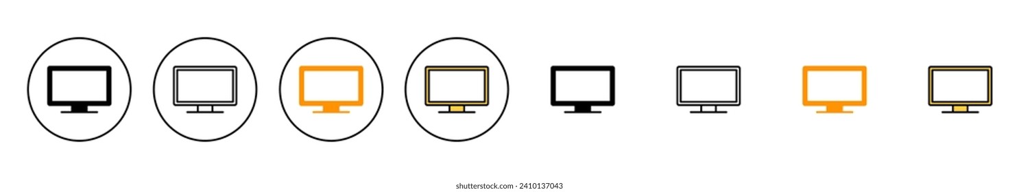 Tv icon set vector. television sign and symbol