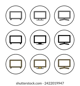 Vektorgrafik mit Tv-Symbol eingestellt. Fernsehzeichen und -symbol