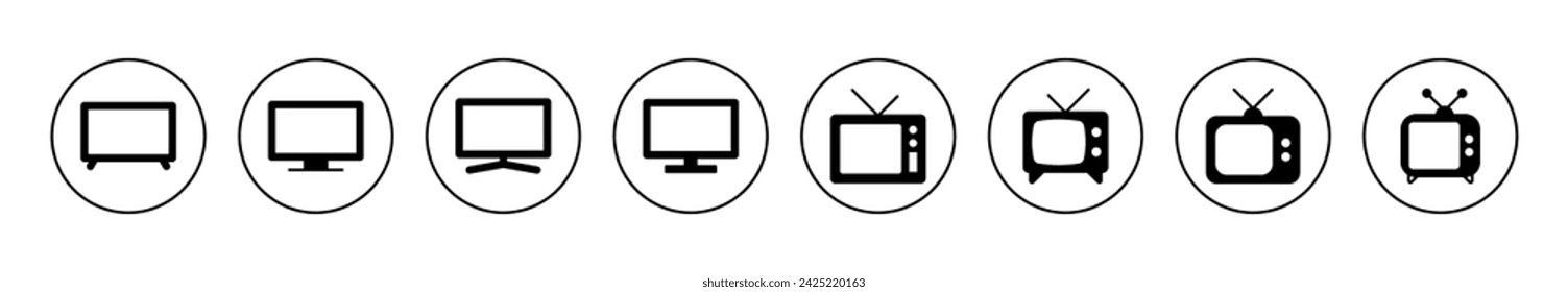 Tv icon set vector. television sign and symbol