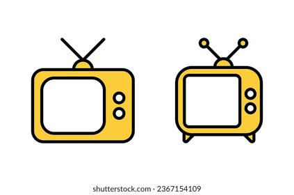 Tv icon set for web and mobile app. television sign and symbol