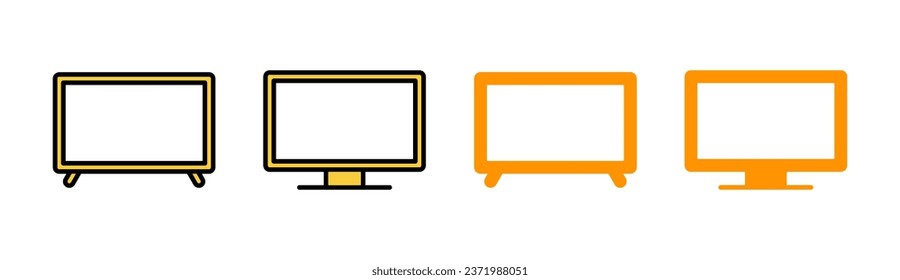Tv icon set for web and mobile app. television sign and symbol