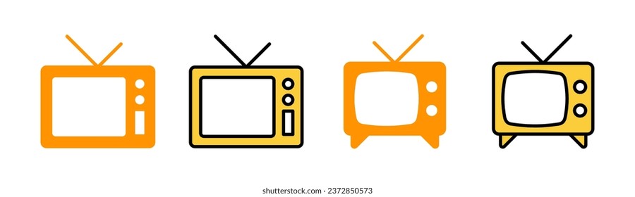 Tv icon set for web and mobile app. television sign and symbol