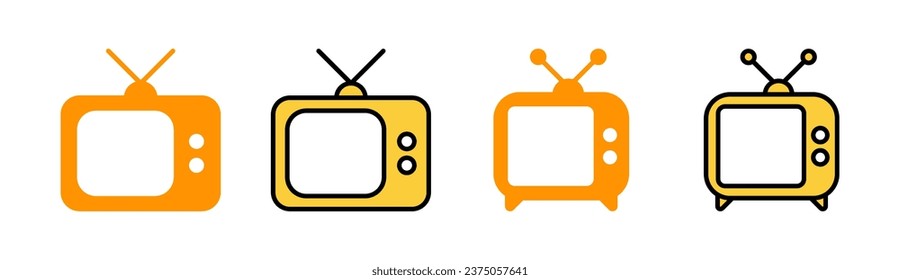 Icono de televisión para aplicación web y móvil. símbolo y señal de televisión