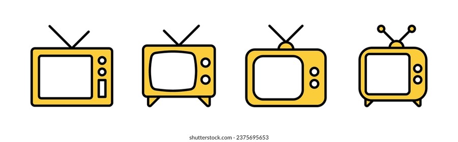 Tv icon set for web and mobile app. television sign and symbol