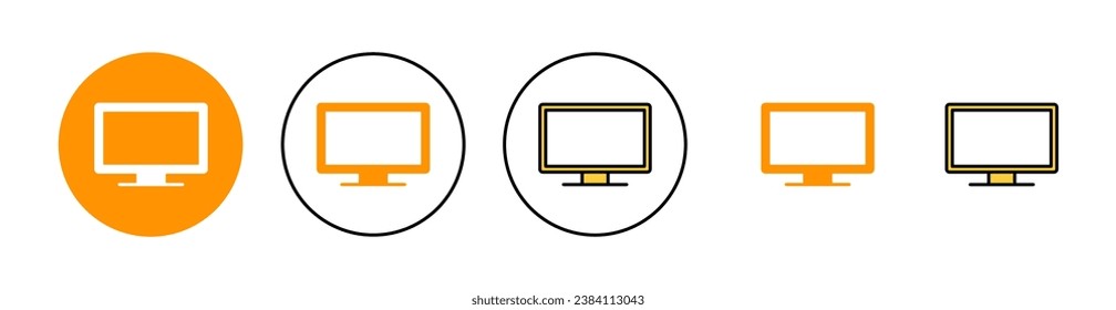 Tv icon set for web and mobile app. television sign and symbol