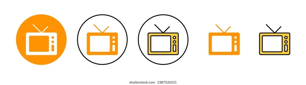 Icono de televisión para aplicación web y móvil. símbolo y señal de televisión