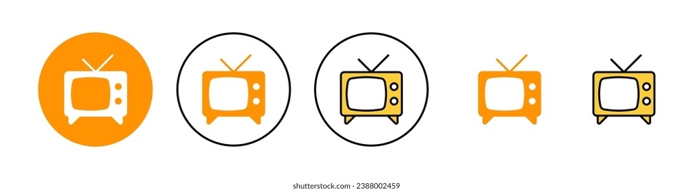 Tv icon set for web and mobile app. television sign and symbol