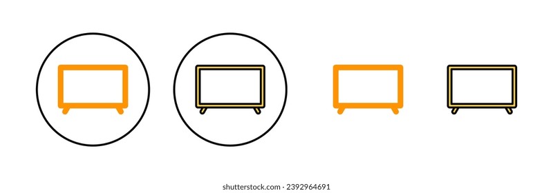 Tv icon set for web and mobile app. television sign and symbol