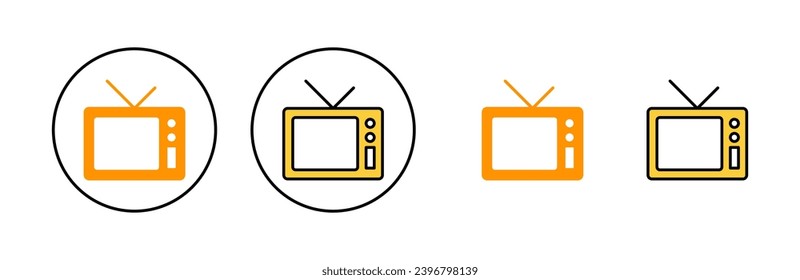 Tv Icon Set für Web- und mobile App. Fernsehzeichen und -symbol