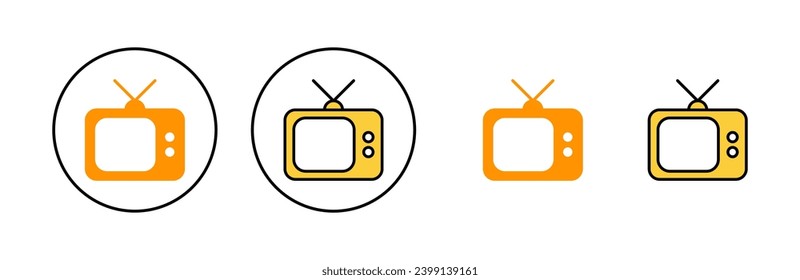 Tv icon set for web and mobile app. television sign and symbol