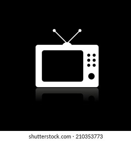 TV icon with shadow