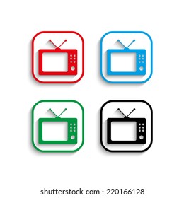 TV icon with shadow 