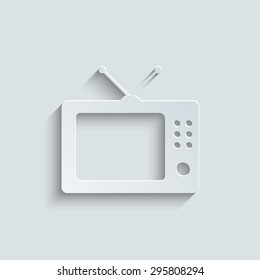 TV icon with shadow 