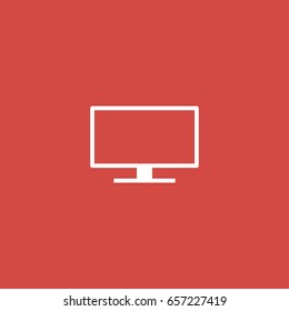 tv icon. sign design. red background
