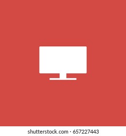 tv icon. sign design. red background