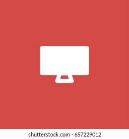 tv icon. sign design. red background