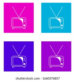 TV icon . Simple outline vector of Media color set for UI and UX, website or mobile application