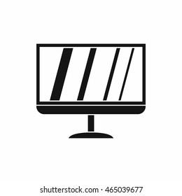 TV icon in simple style isolated on white background. Home appliances symbol