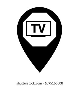 Tv icon, television map pointer