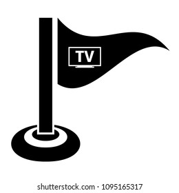 Tv icon, television map pointer