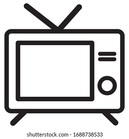 icono de tv. Imagen vectorial de señal de televisión sobre fondo blanco aislado. Icono de TV de estilo moderno y plano aislado en el fondo blanco. Símbolo de televisión para el diseño del sitio web, logotipo, aplicación, UI. EPS 10